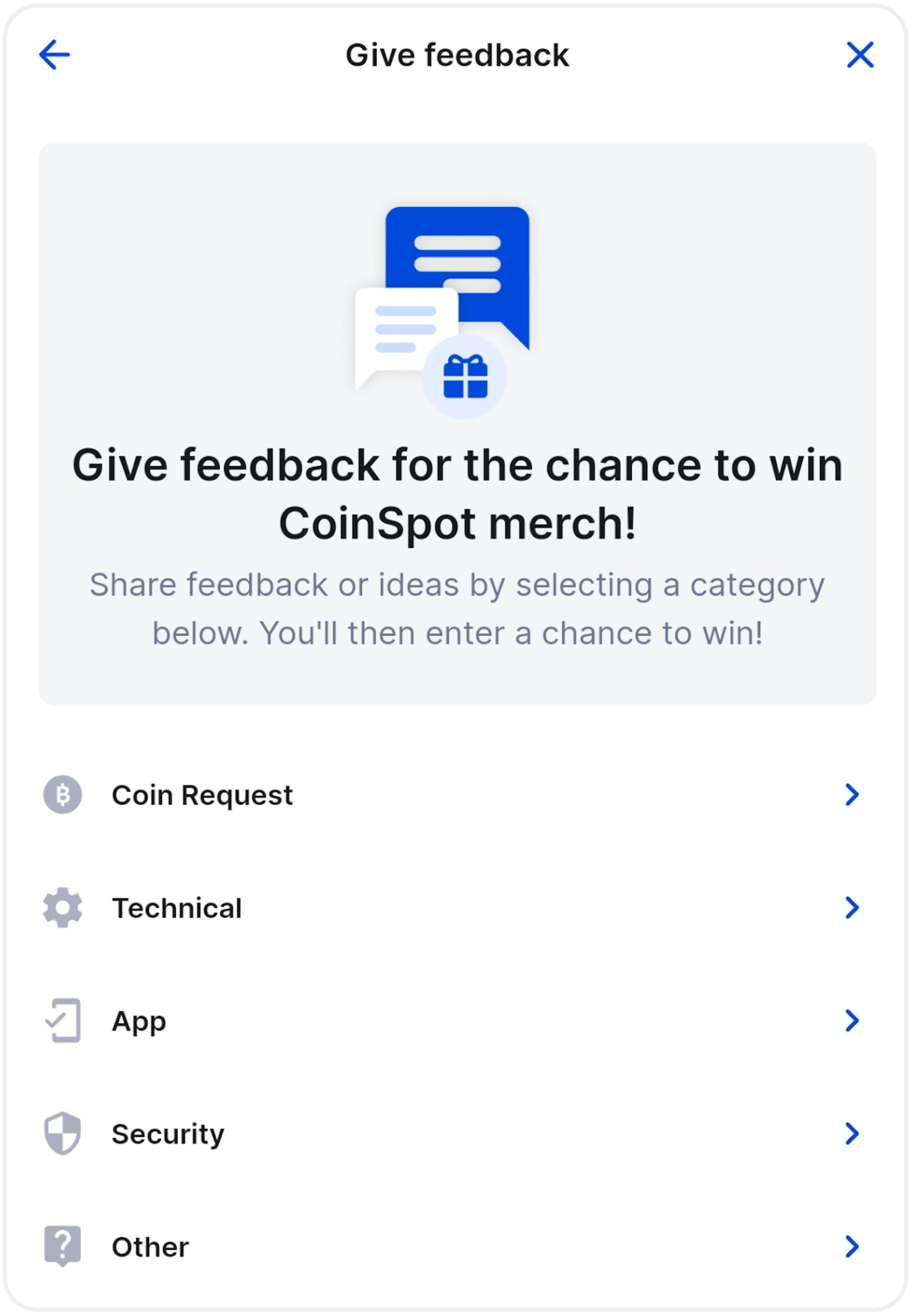 CoinSpot App - Feedback page.png