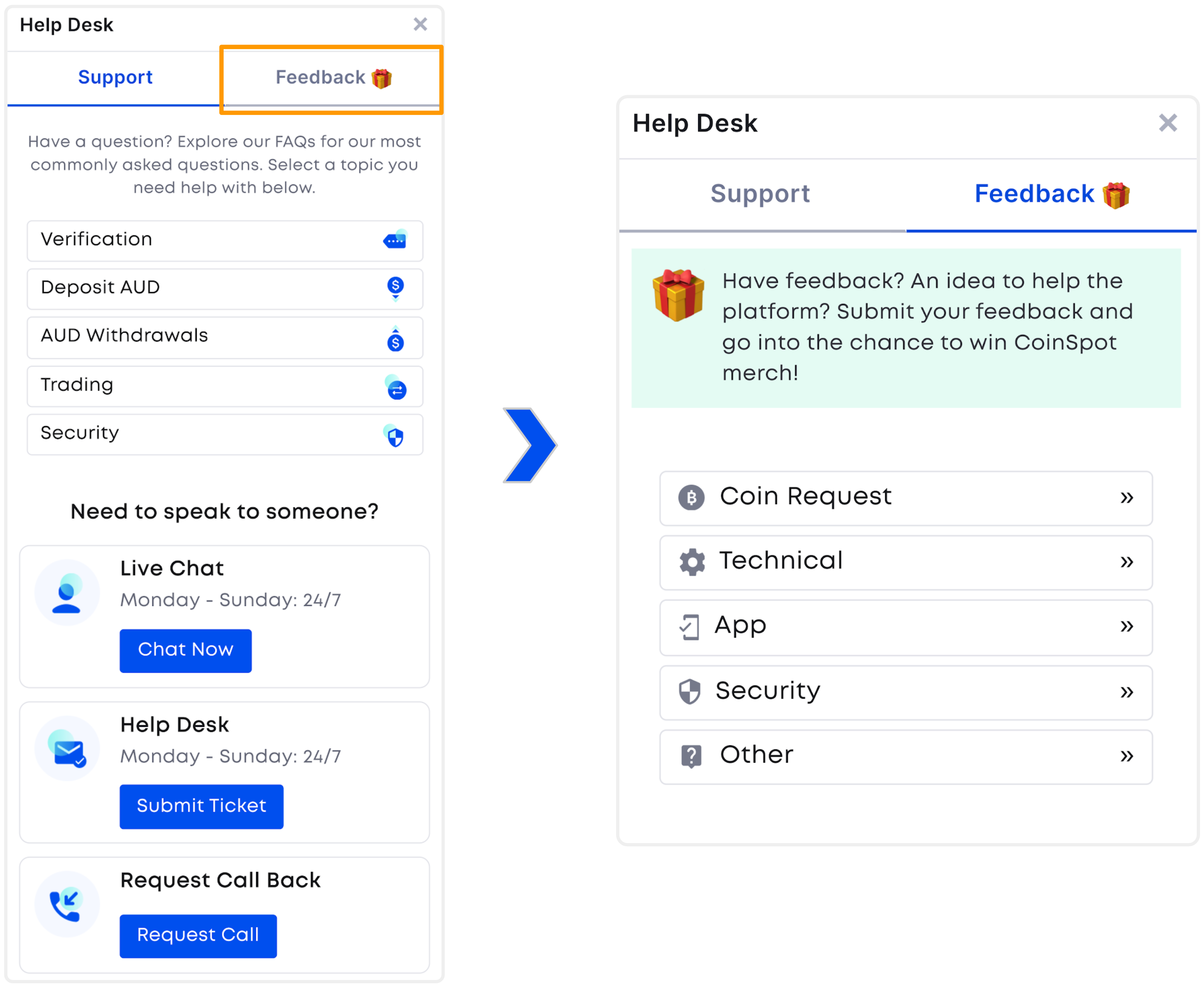 CoinSpot Website - Help Desk Feedback.png