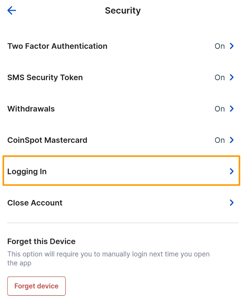 CoinSpot Mobile App - Security Main.png