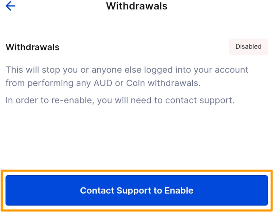 CoinSpot Mobile App - Disabled Withdrawals .png