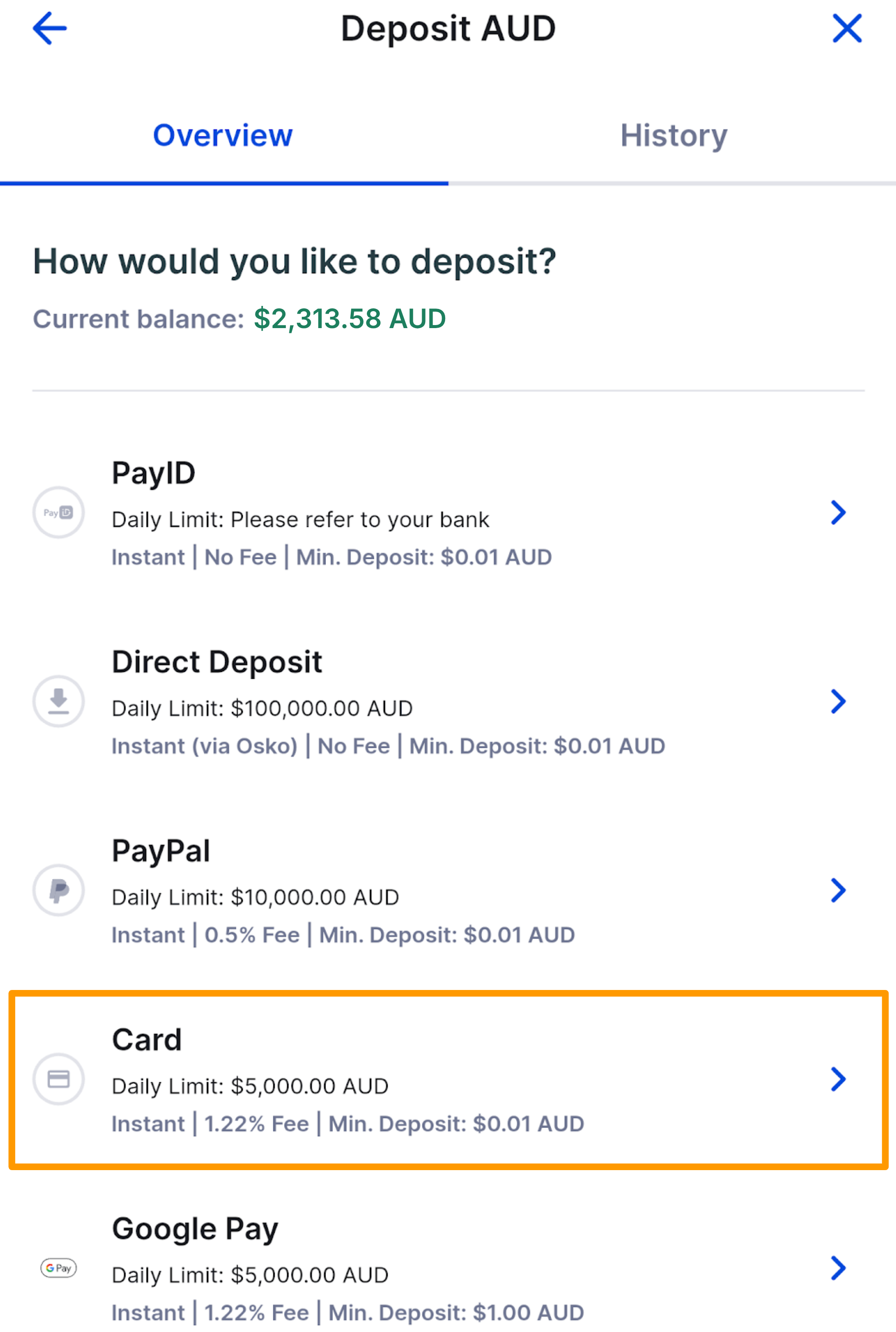 CoinSpot Mobile App - Card Deposit Button.png