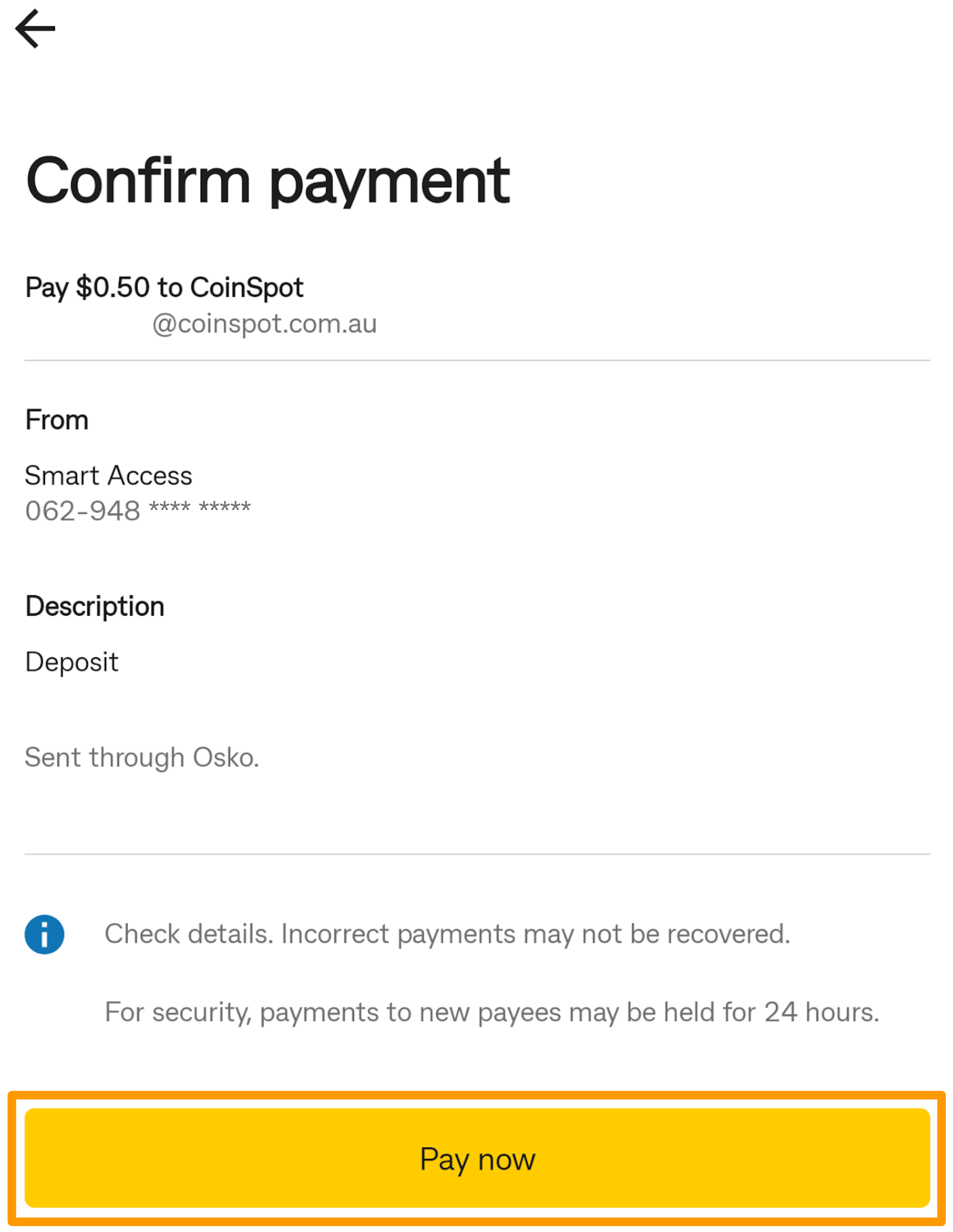 CBA PayID - Confirm Payment.png