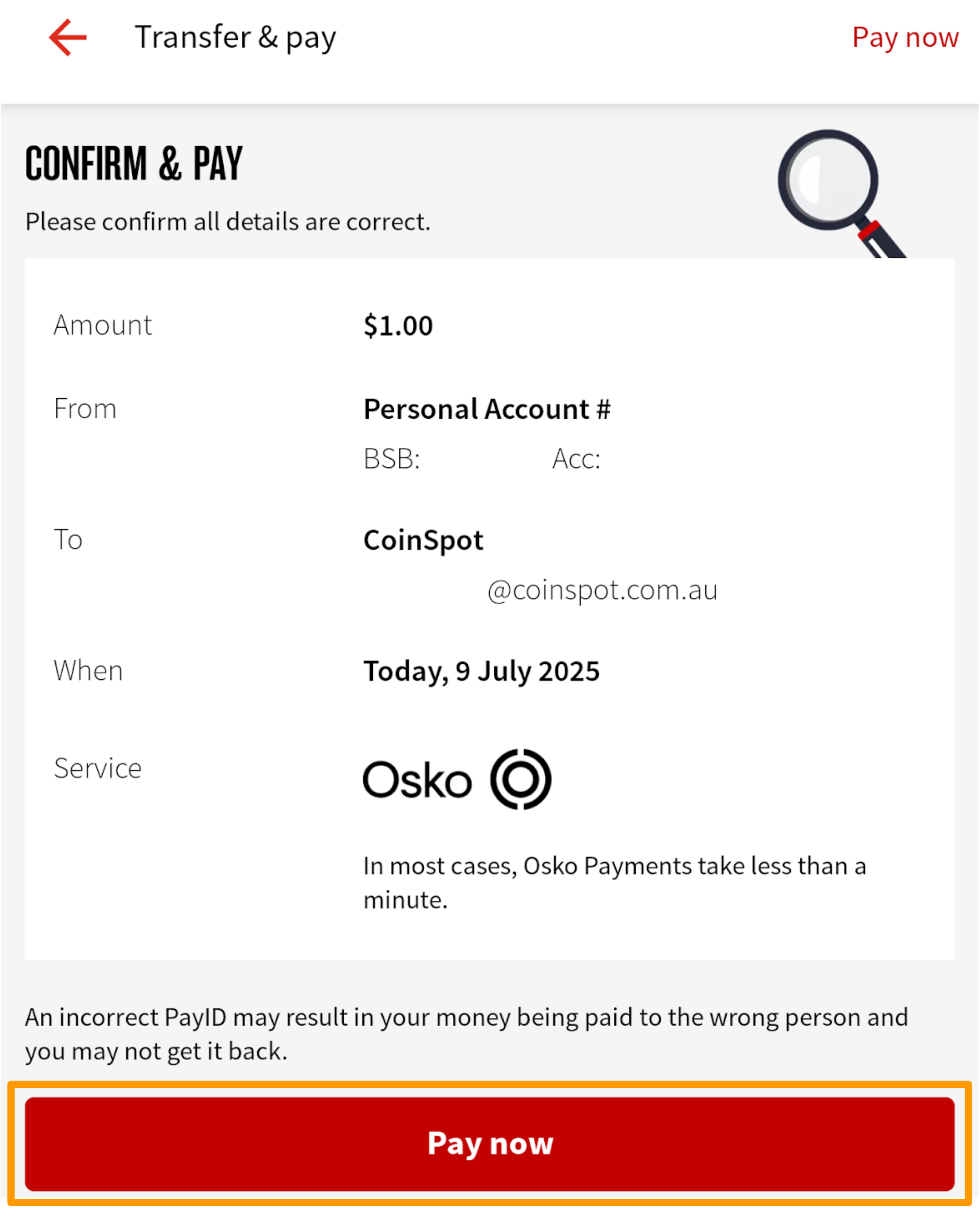 NAB PayID - Confirmation page.png