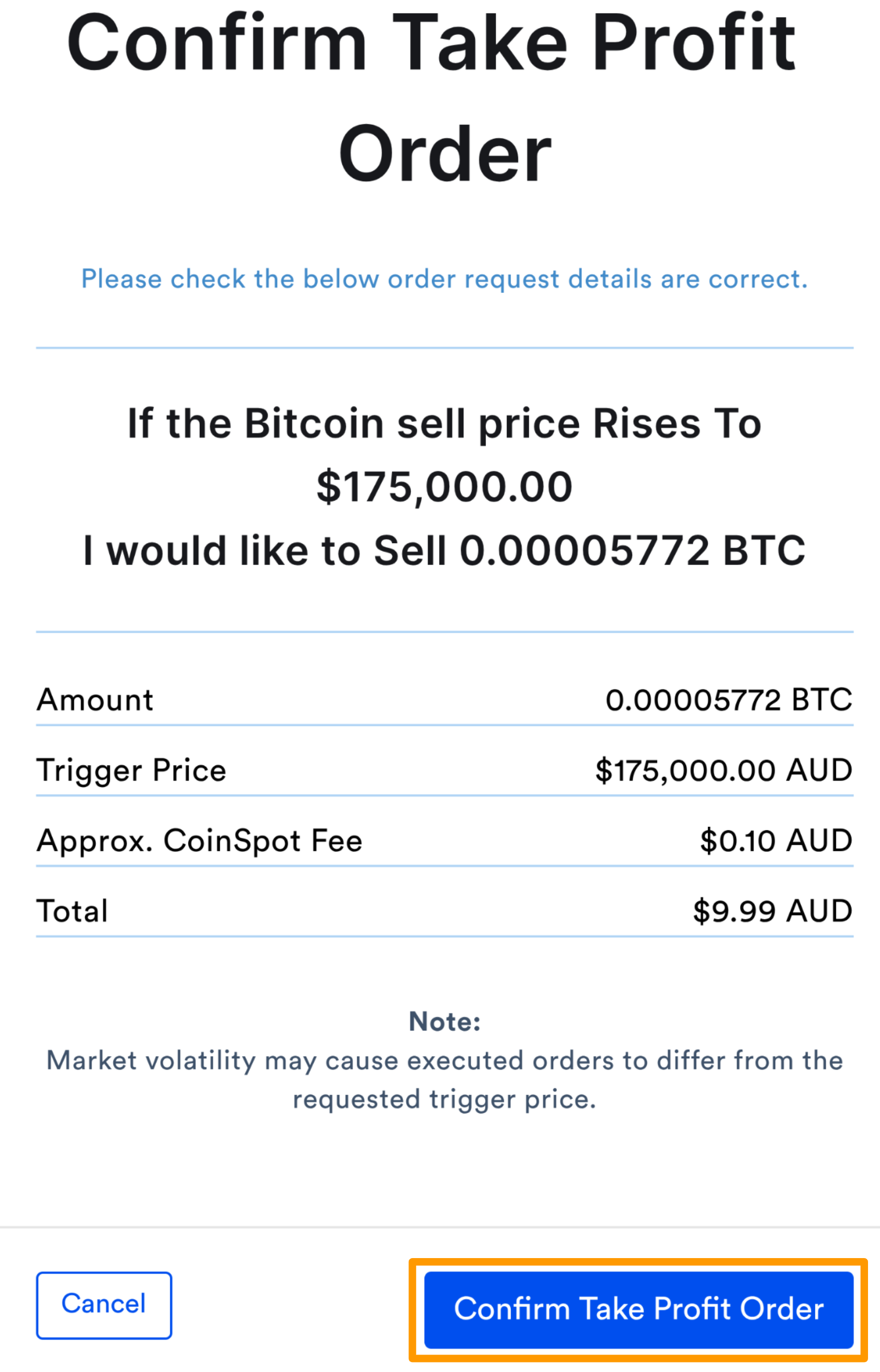 Stop Loss & Take Profit Orders – CoinSpot
