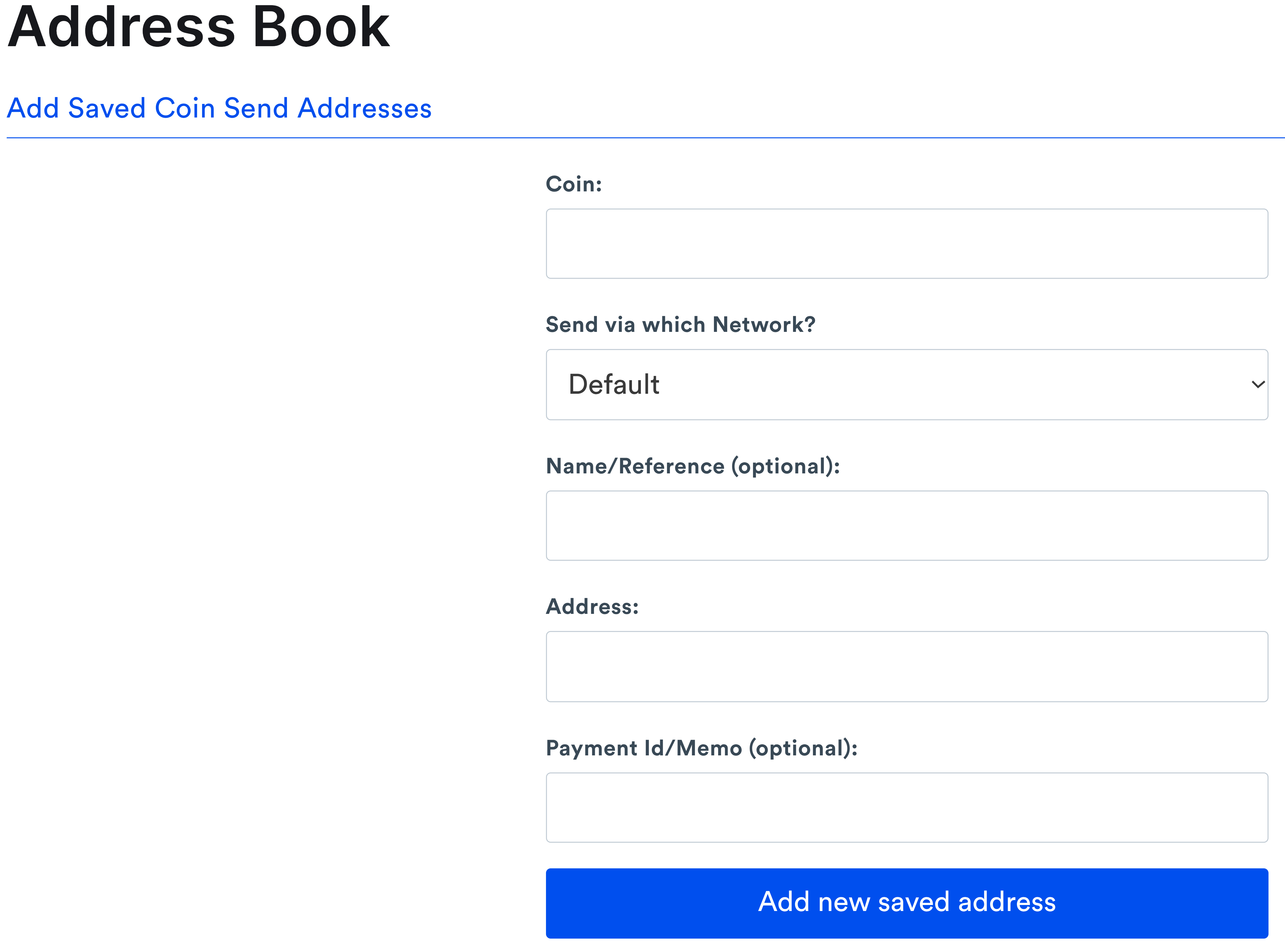 Save & manage your favourite wallet addresses – CoinSpot