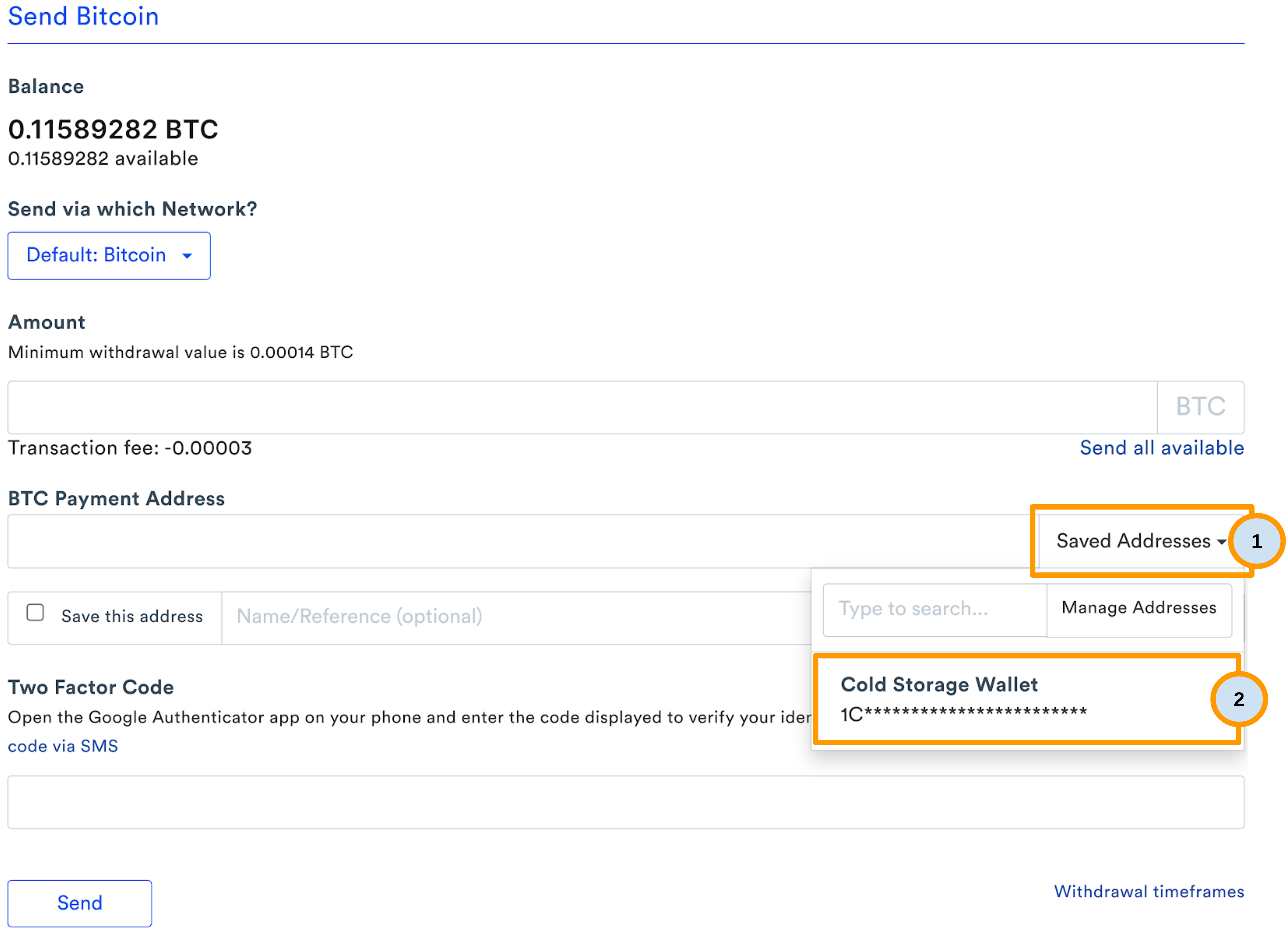 Save & manage your favourite wallet addresses – CoinSpot