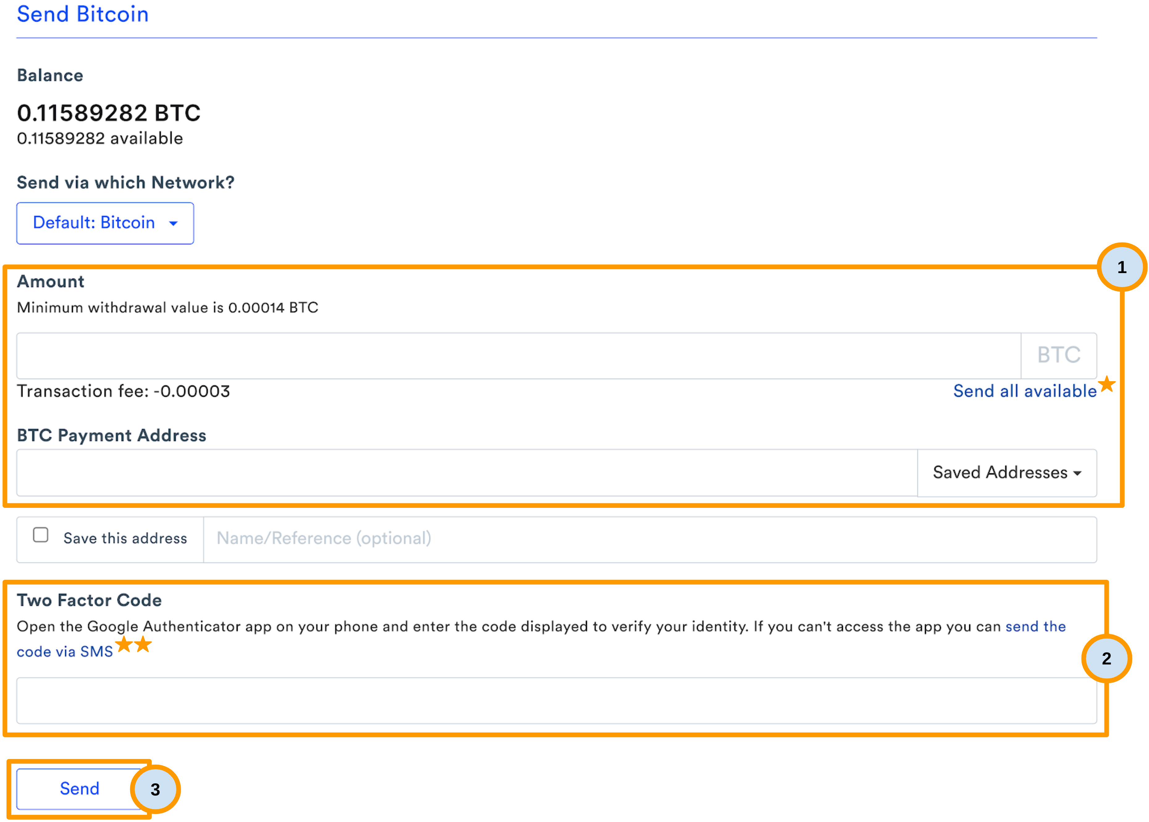 Sending coins to an External Wallet address – CoinSpot