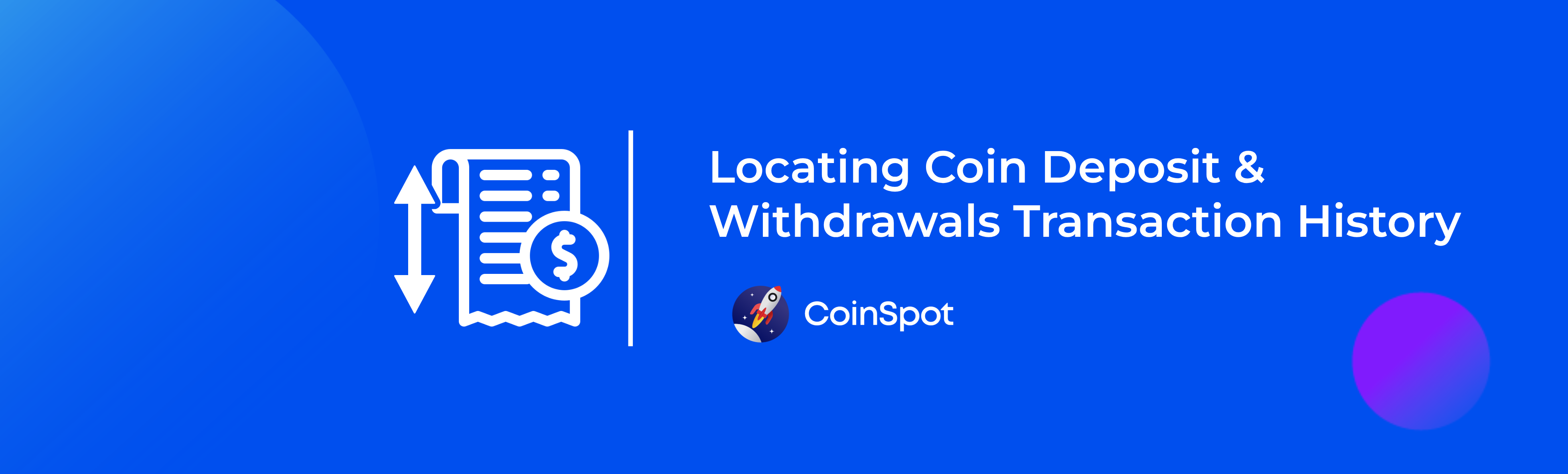 Locating coin deposit & withdrawals transaction history – CoinSpot