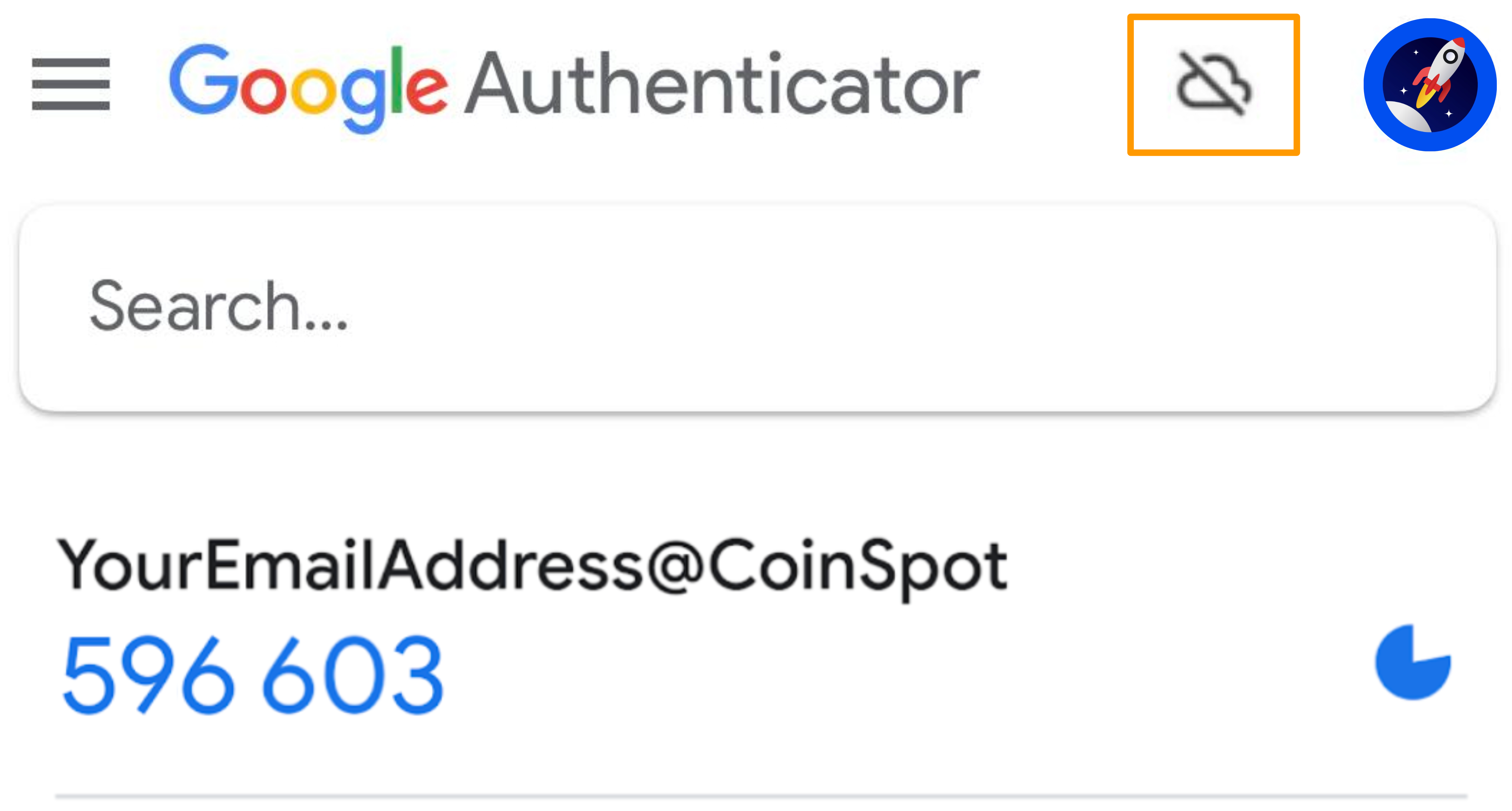 CoinSpot - Google Authenticator sync disabled.png