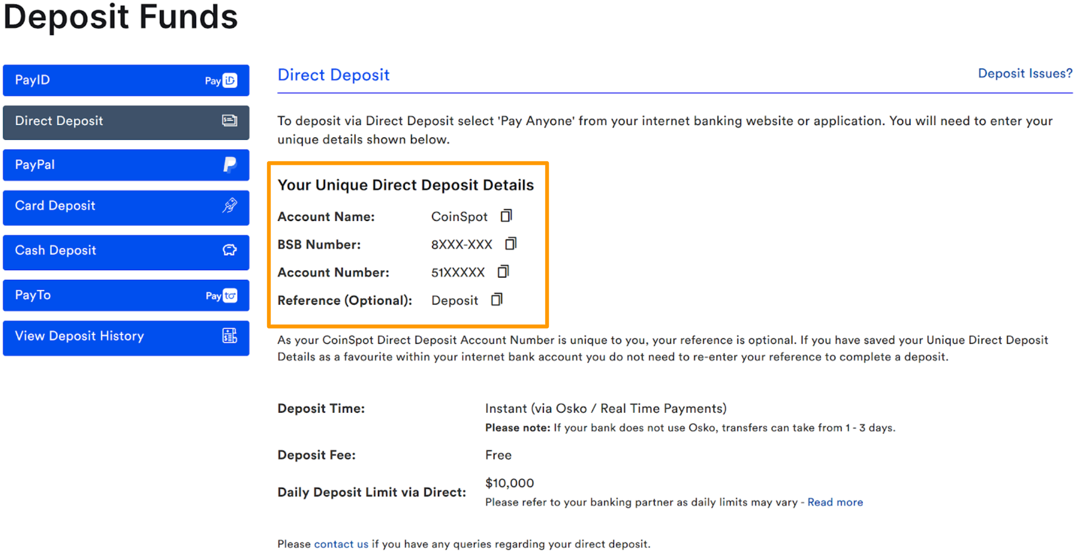 CoinSpot - Direct Deposit Unique Details.png
