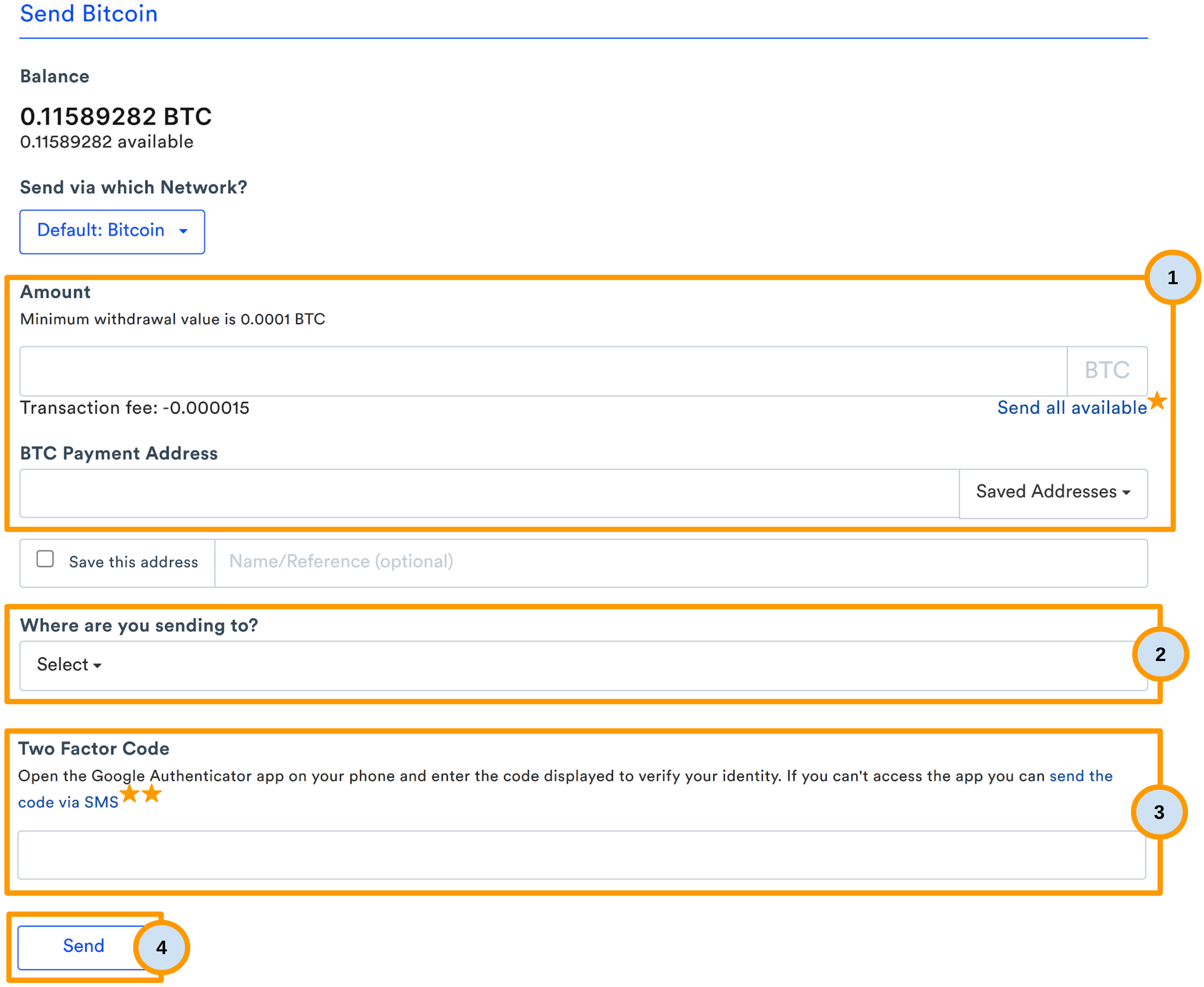 CoinSpot - Bitcoin (BTC) Sending Wallets Page.png