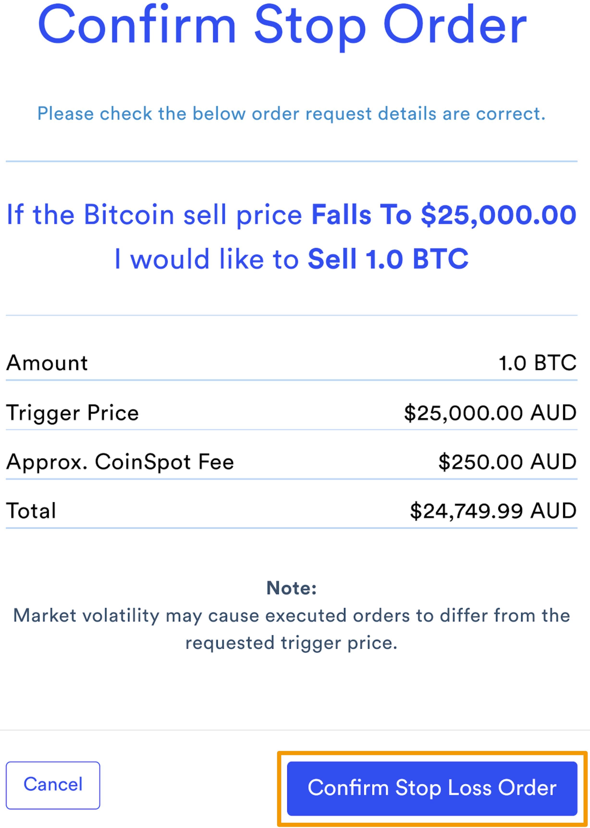 Stop Loss & Take Profit Orders – CoinSpot