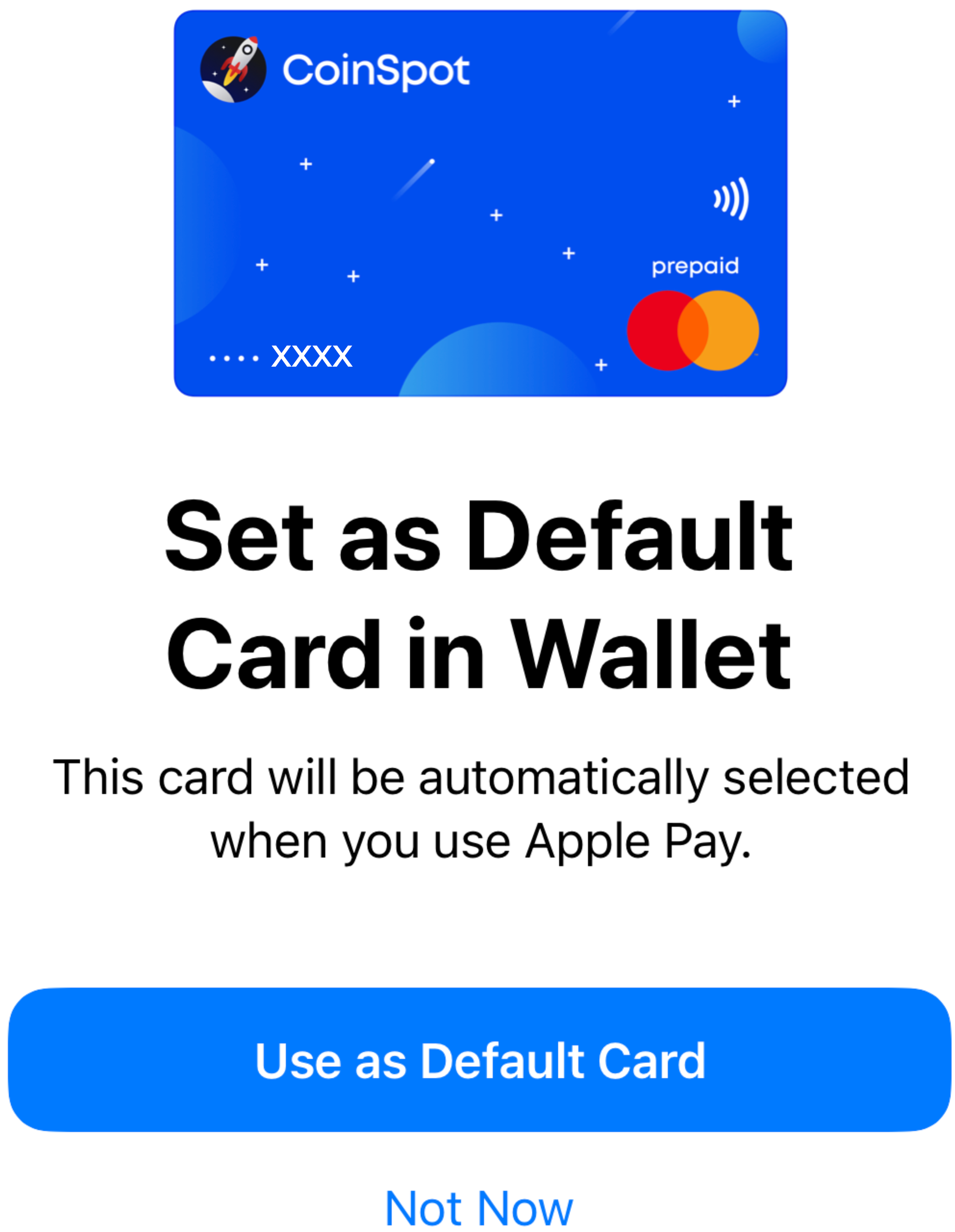 CoinSpot Mastercard How to add your CoinSpot Mastercard to Apple Pay