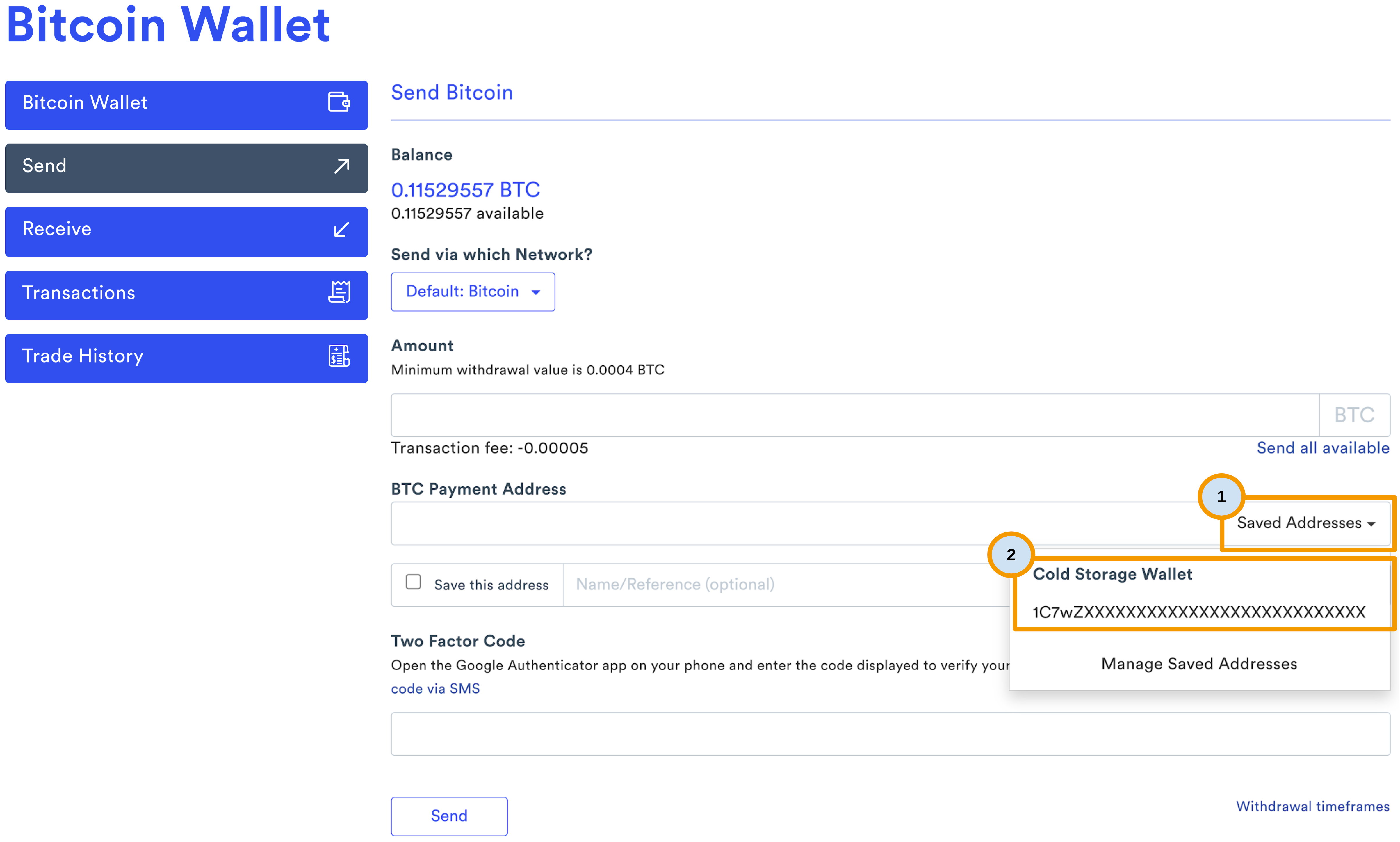 Save & manage your favourite wallet addresses CoinSpot
