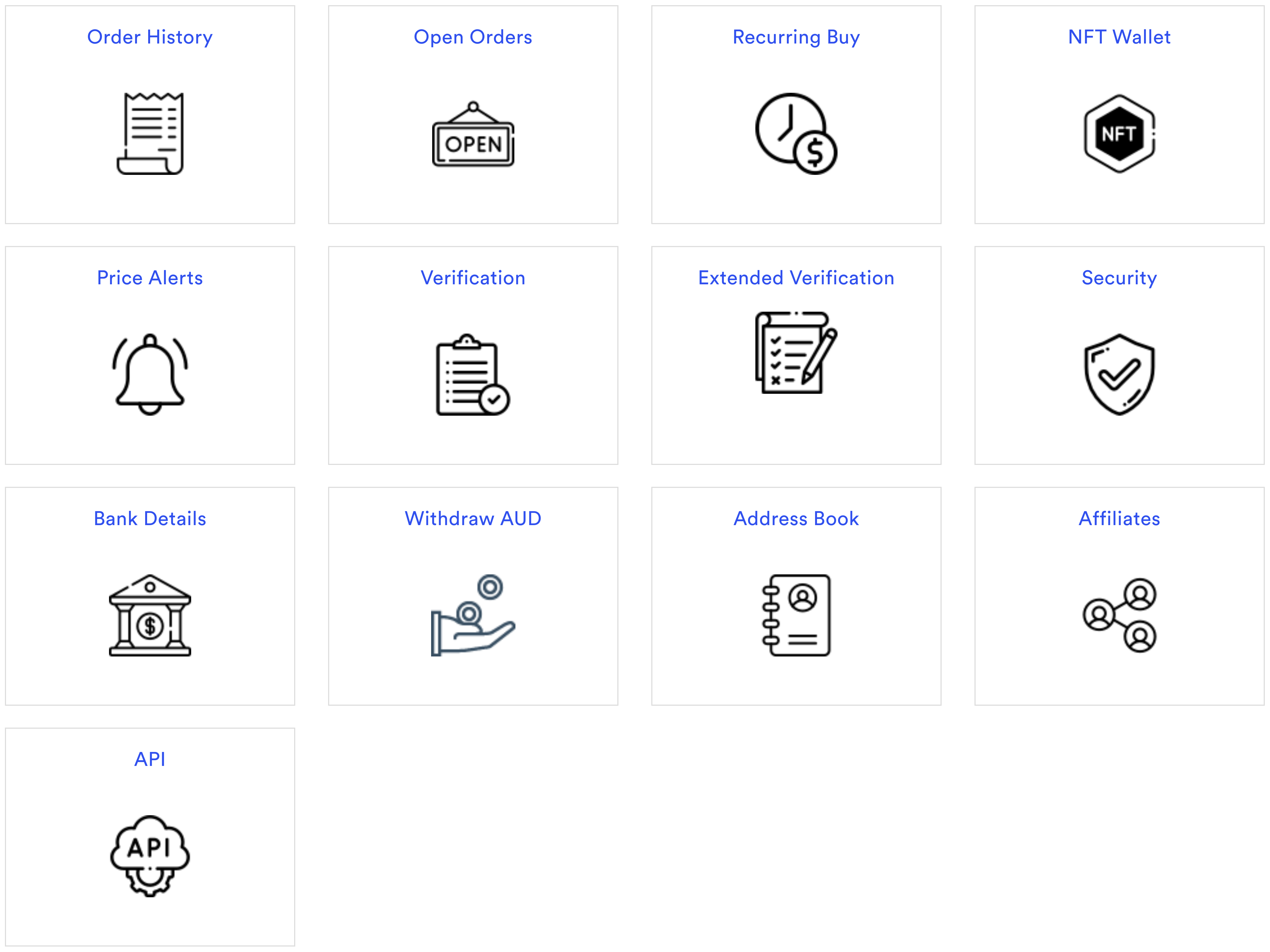 CoinSpot Mobile Browser - Account Menu Display.png