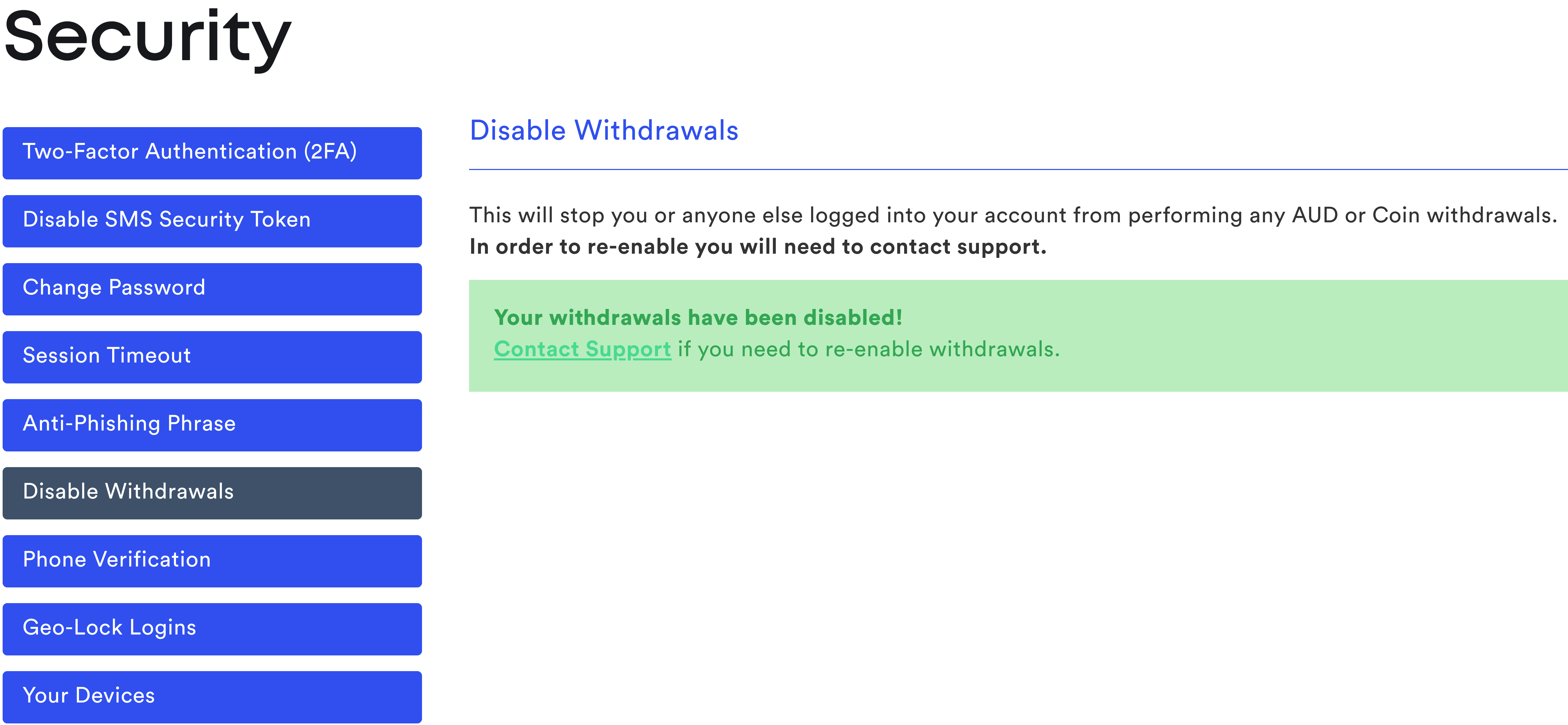 CoinSpot - Withdrawals Disabled Complete.png