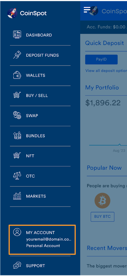 CoinSpot Mobile - Acc Menu.png