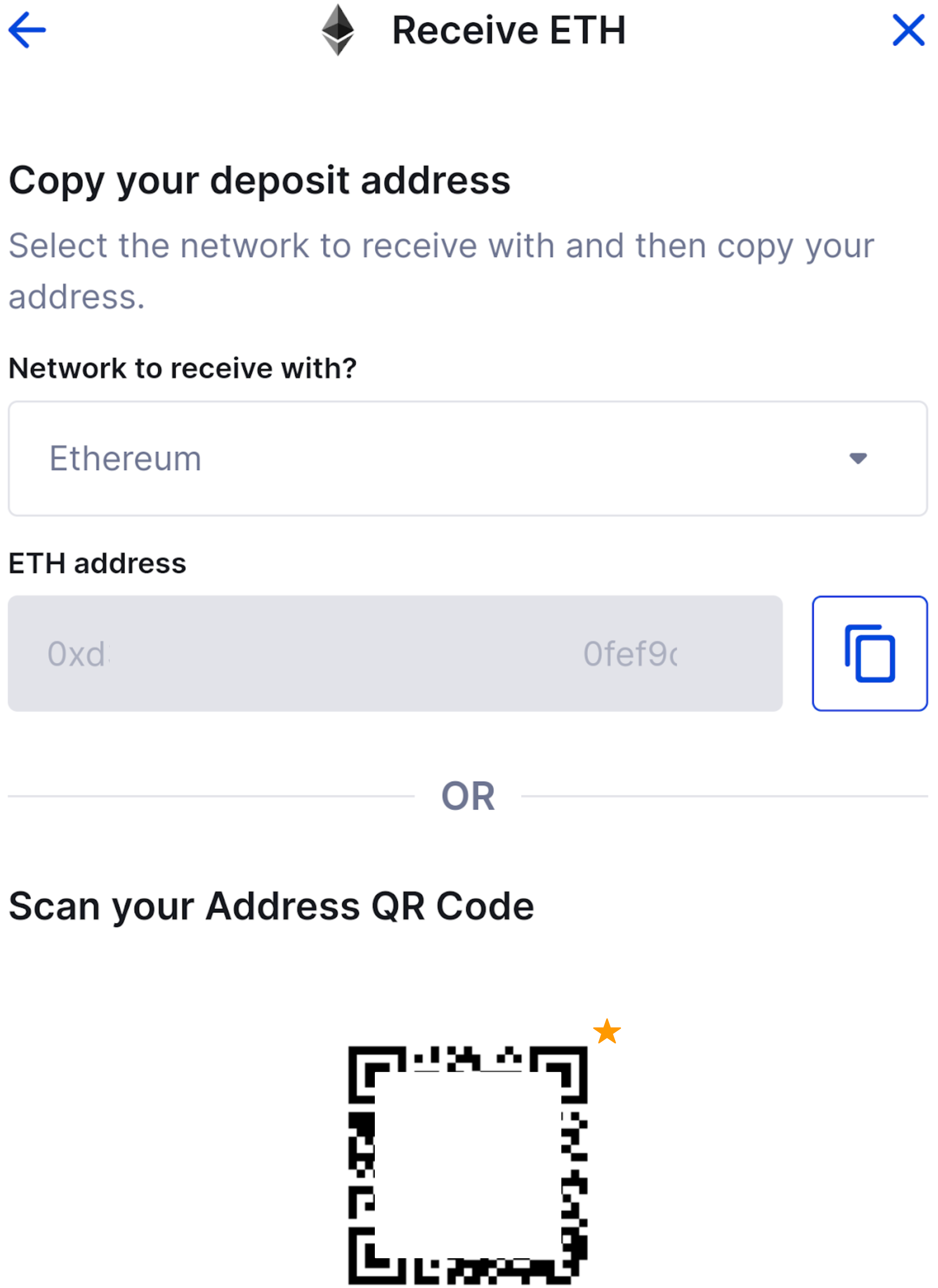 CoinSpot Mobile App - Locating receiving wallet address – CoinSpot