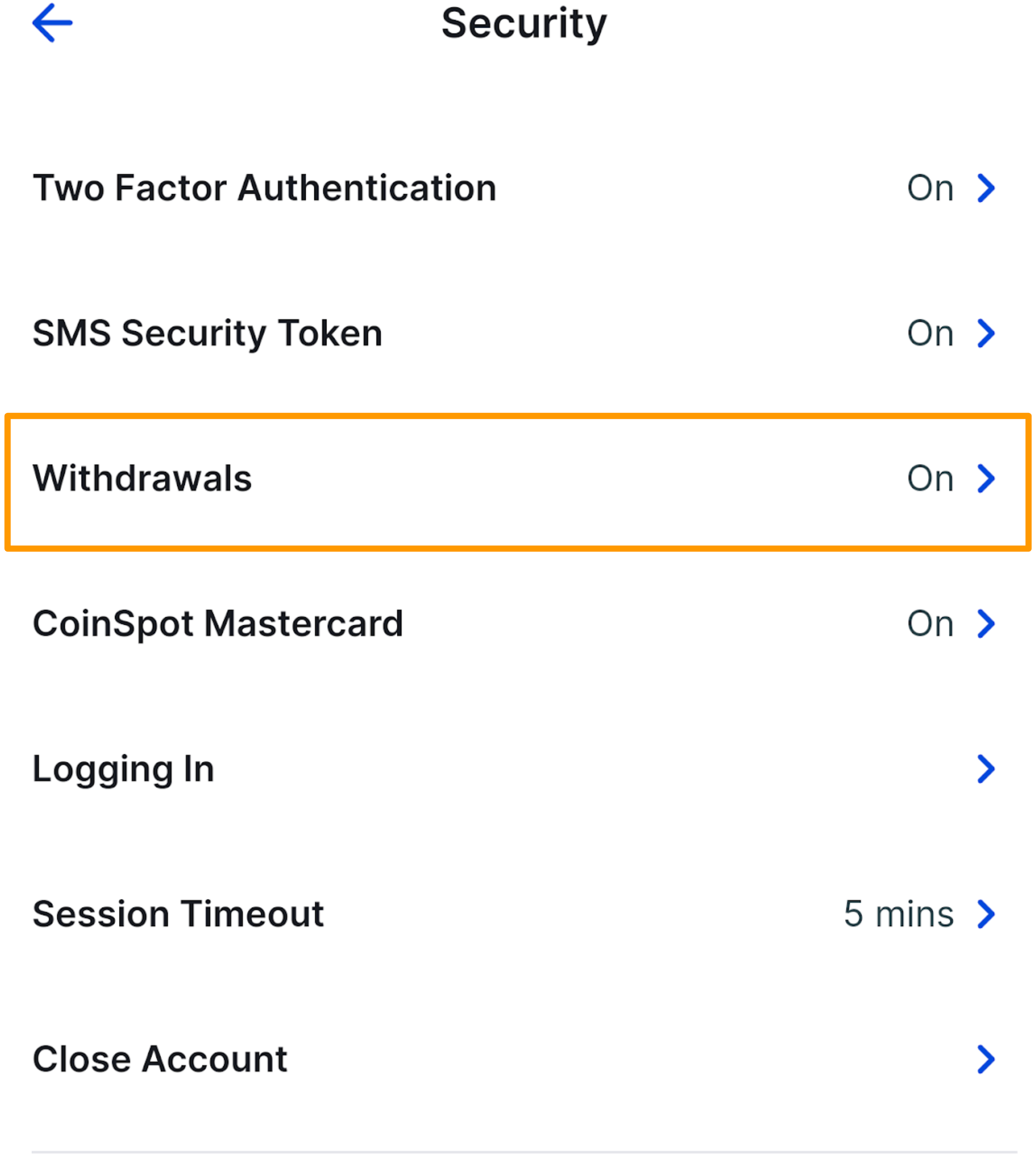 CoinSpot Mobile App - Disabling Withdrawals - Figure 3.png