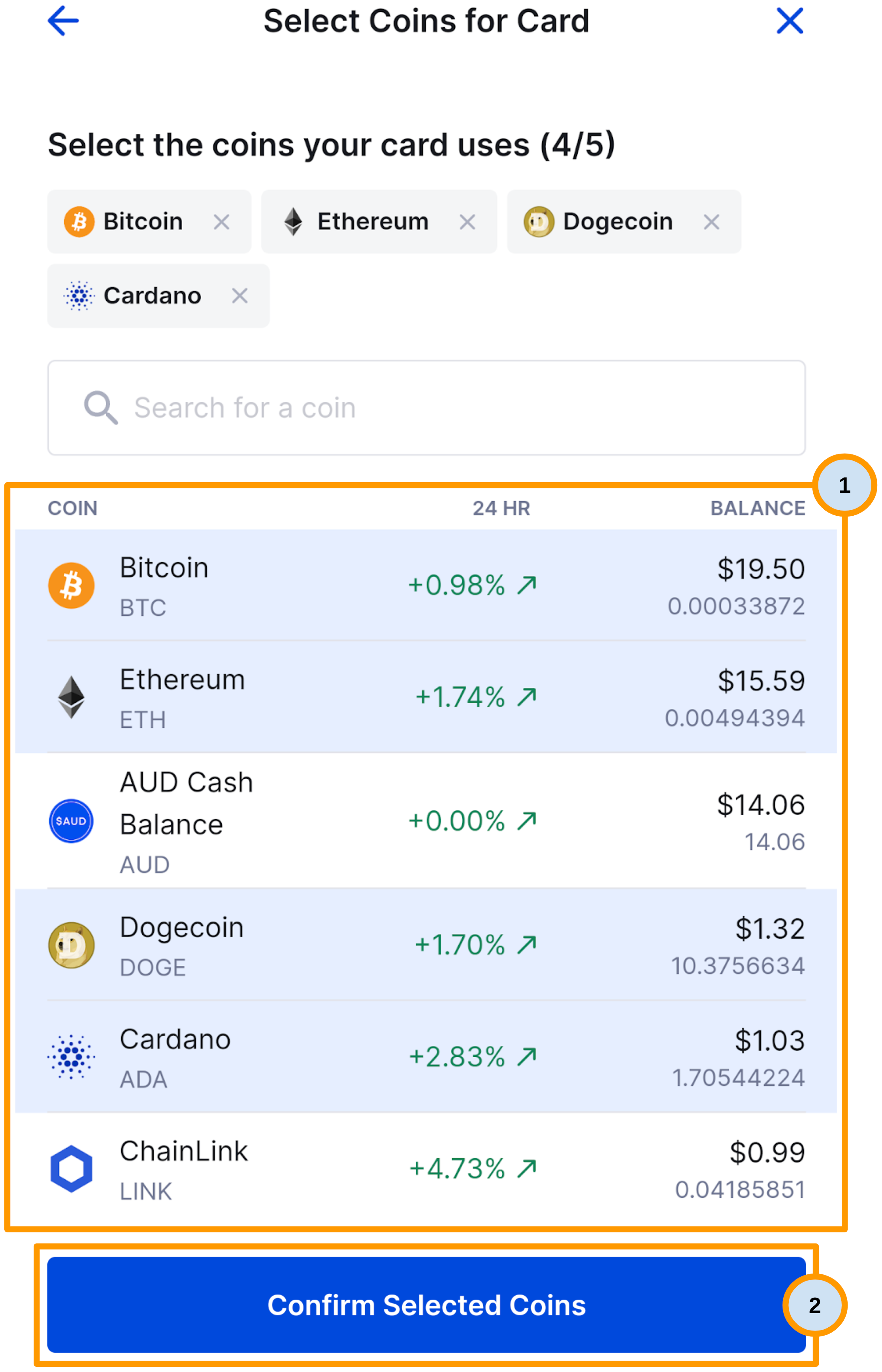CoinSpot Mastercard - Setting Card Wallet preference - Figure 7.png