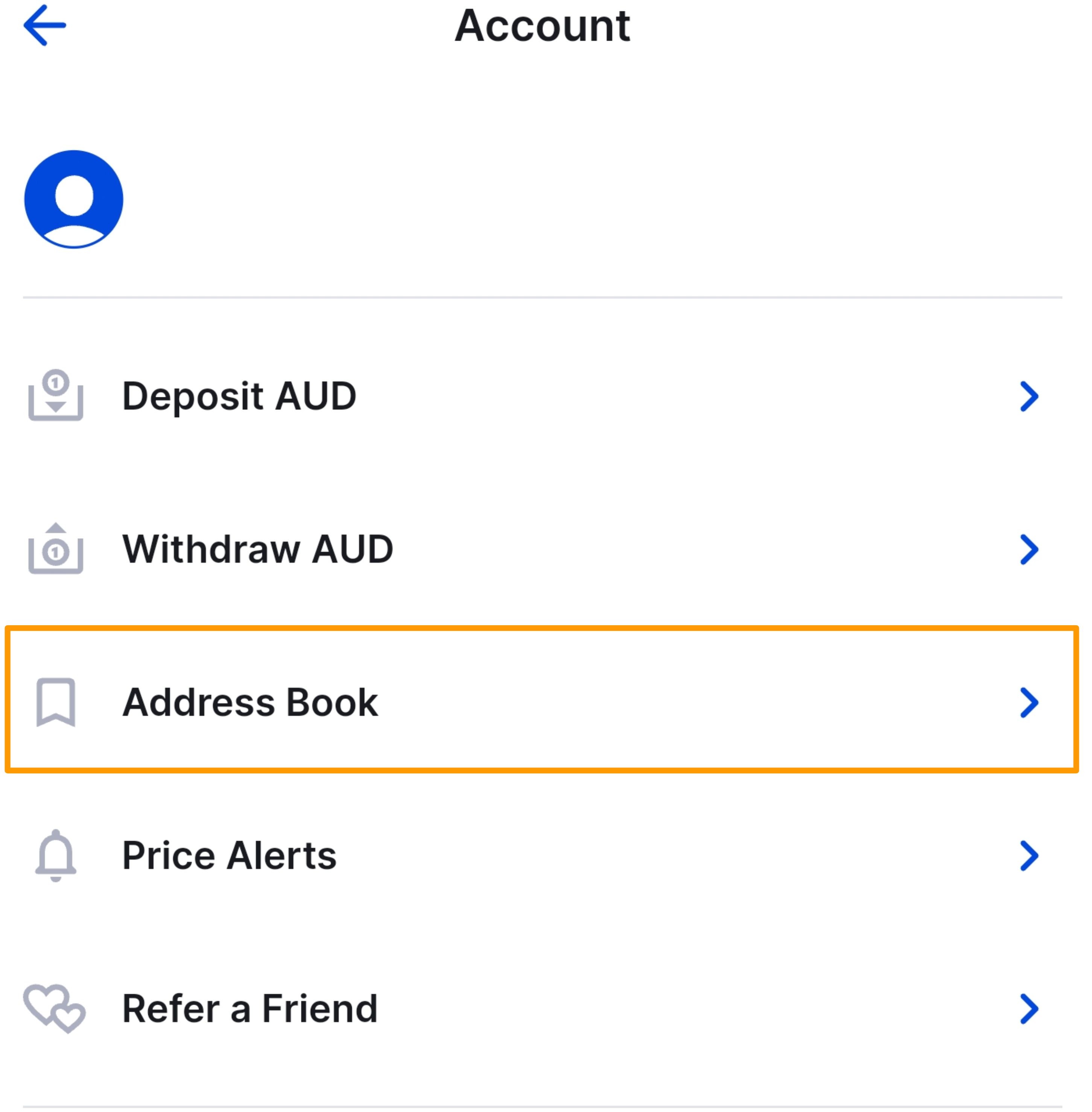 CoinSpot Mobile App - How to save your wallet addresses - Figure 10.png