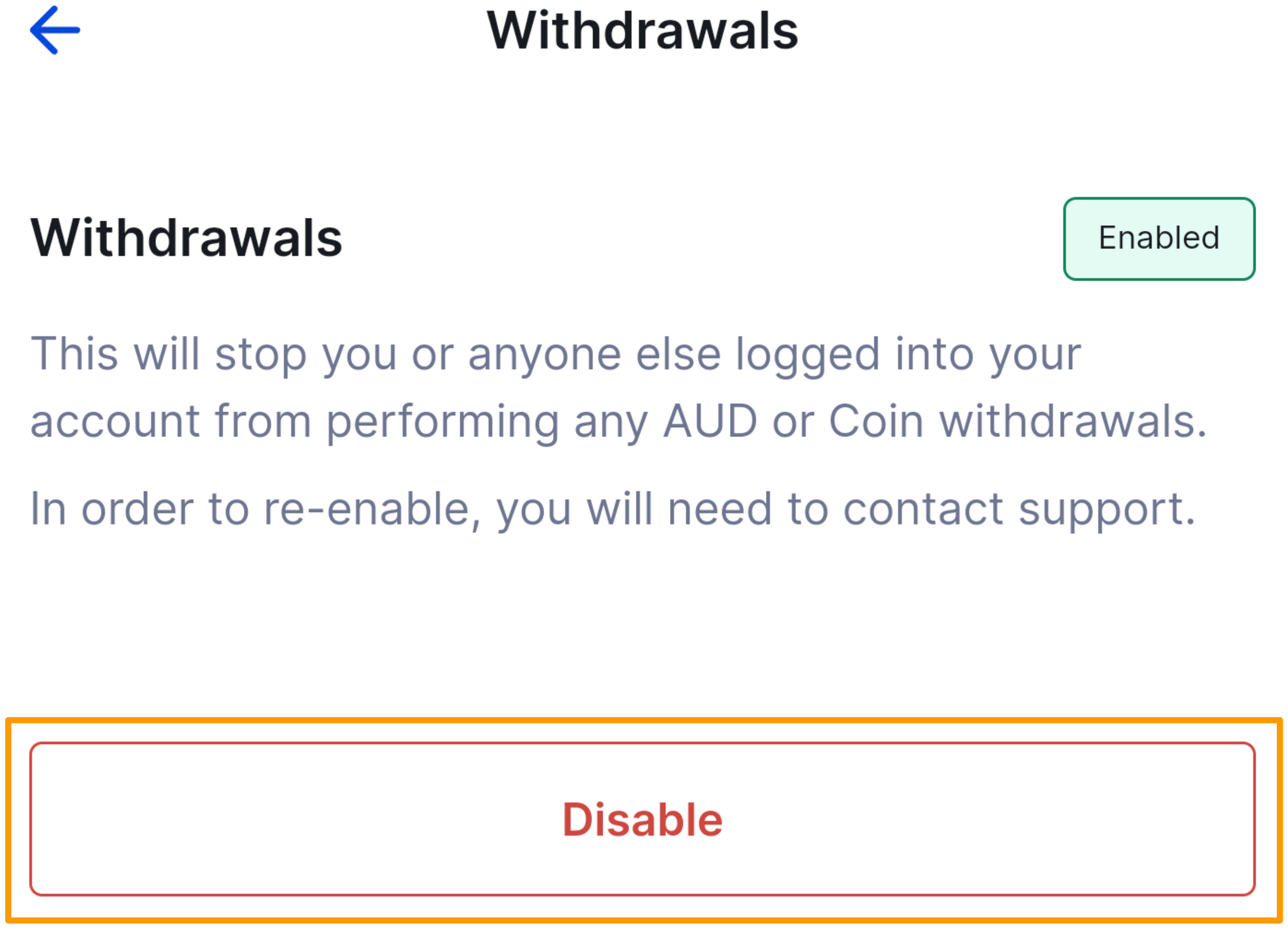 CoinSpot Mobile App - Disabling Withdrawals - Figure 4.png