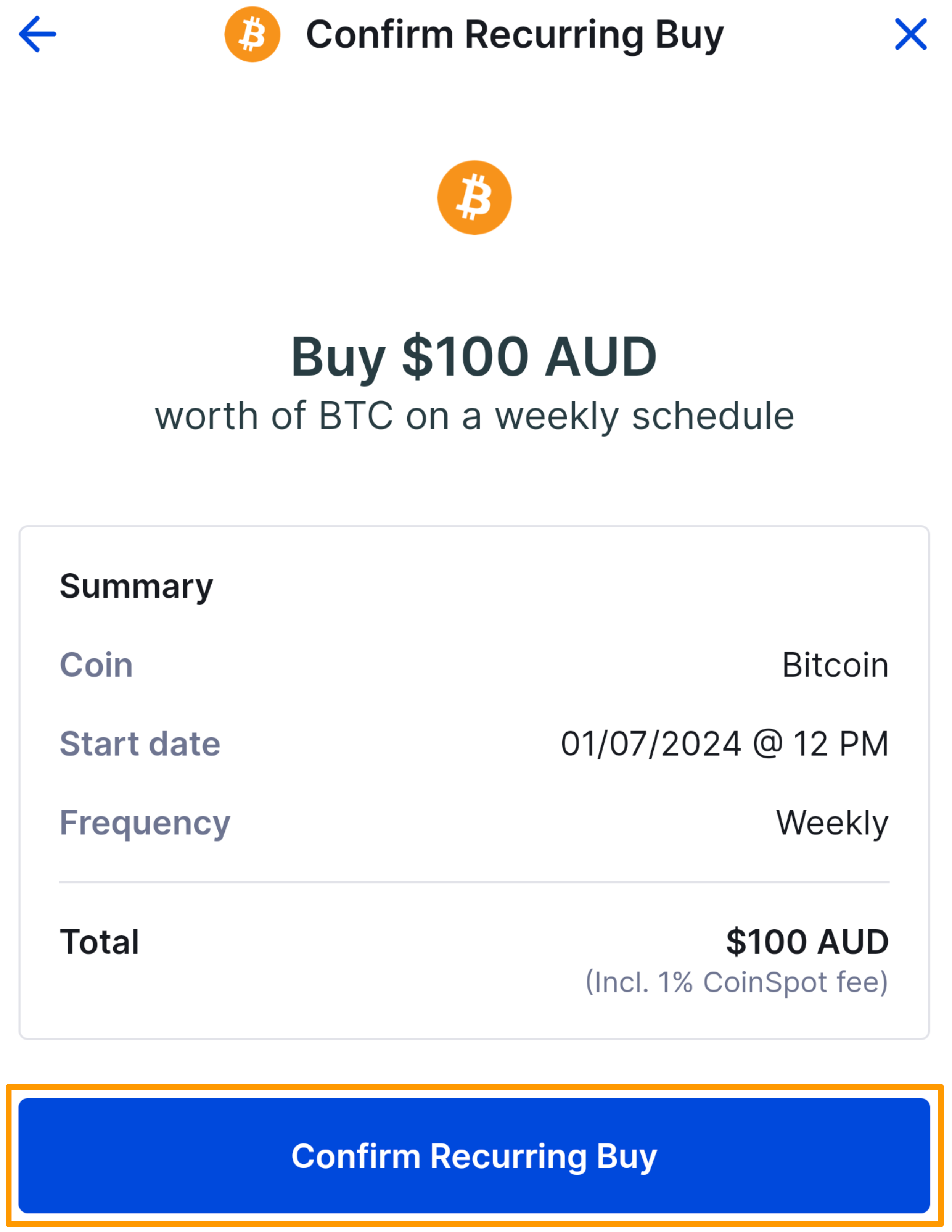 CoinSpot Mobile App - Recurring Buy – CoinSpot